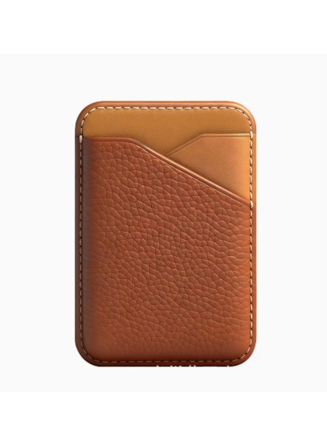 Ultra Slim Magnetic Leather Card Holder, MagSafe Compatible Single Card Phone Wallet, Minimalist PU Leather Card Case for Men & Women